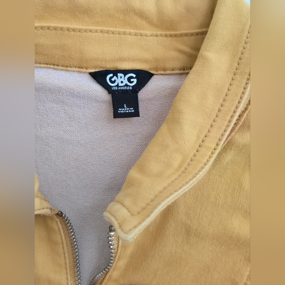 GBG Los Angeles Women's Yellow Mustard Zipper Dress - Size L - Picture 4 of 5